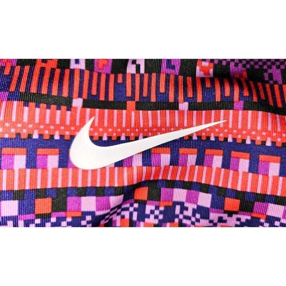Nike Pro Dri Fit Sports Bra Womens Sz Small Aztec Purple Swoosh Removable Pads - Picture 8 of 12